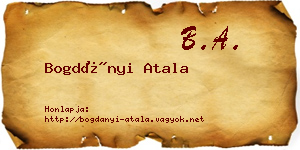 Bogdányi Atala névjegykártya